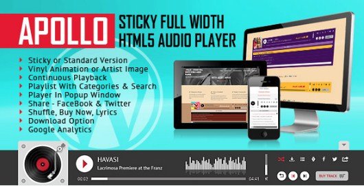 Apollo - Sticky Full Width HTML5 Audio Player Plugin