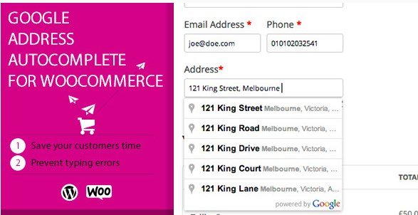 Google Address Autocomplete for WooCommerce