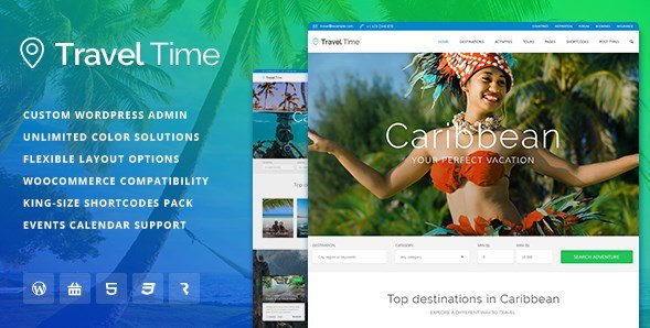 Travel Time - Tour Hotel & Vacation Travel WordPress Theme