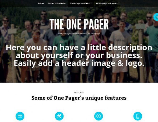 WooThemes The One Pager WooCommerce Themes