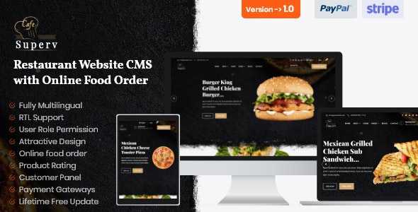 Superv - Restaurant Website CMS - Management System with Food Order