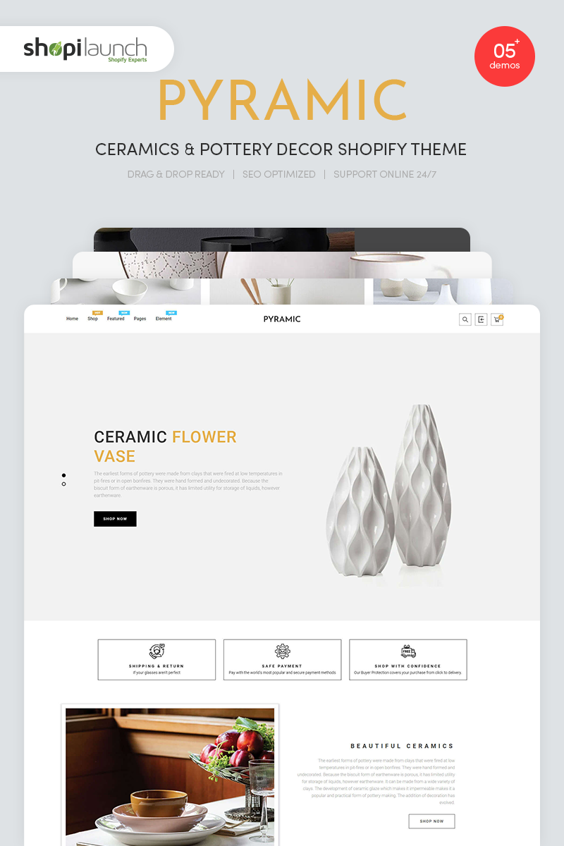 Pyramic - Ceramics - Pottery Decor Shopify Theme