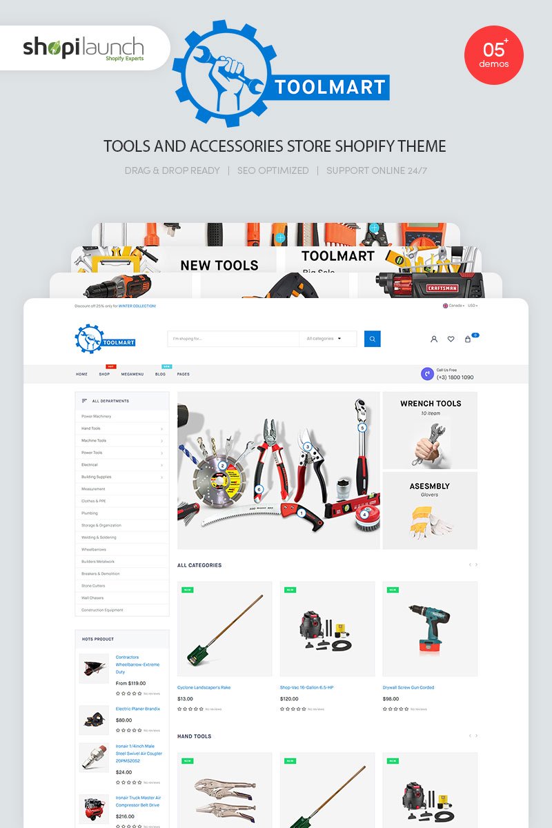 ToolMart - Tools - Accessories Store Responsive Shopify Theme