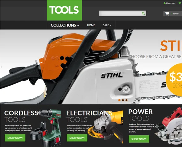 Tools - Tools - Equipment Free Clean Shopify Theme