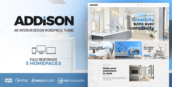 Addison- Architecture - Interior Design WordPress Theme GPL