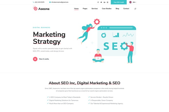 Aseona - SEO Digital Marketing Elementor Template Kit