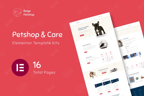 Beige - Pet Shop Woocommerce Elementor Template Kits