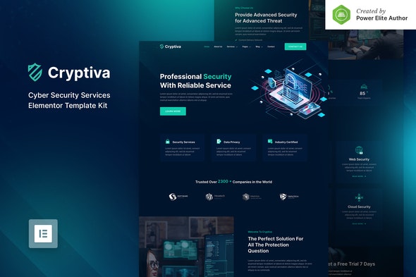 Cryptiva - Cyber Security Services Elementor Template Kit