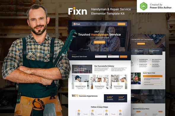 Fixn - Handyman - Repair Service Elementor Template Kit