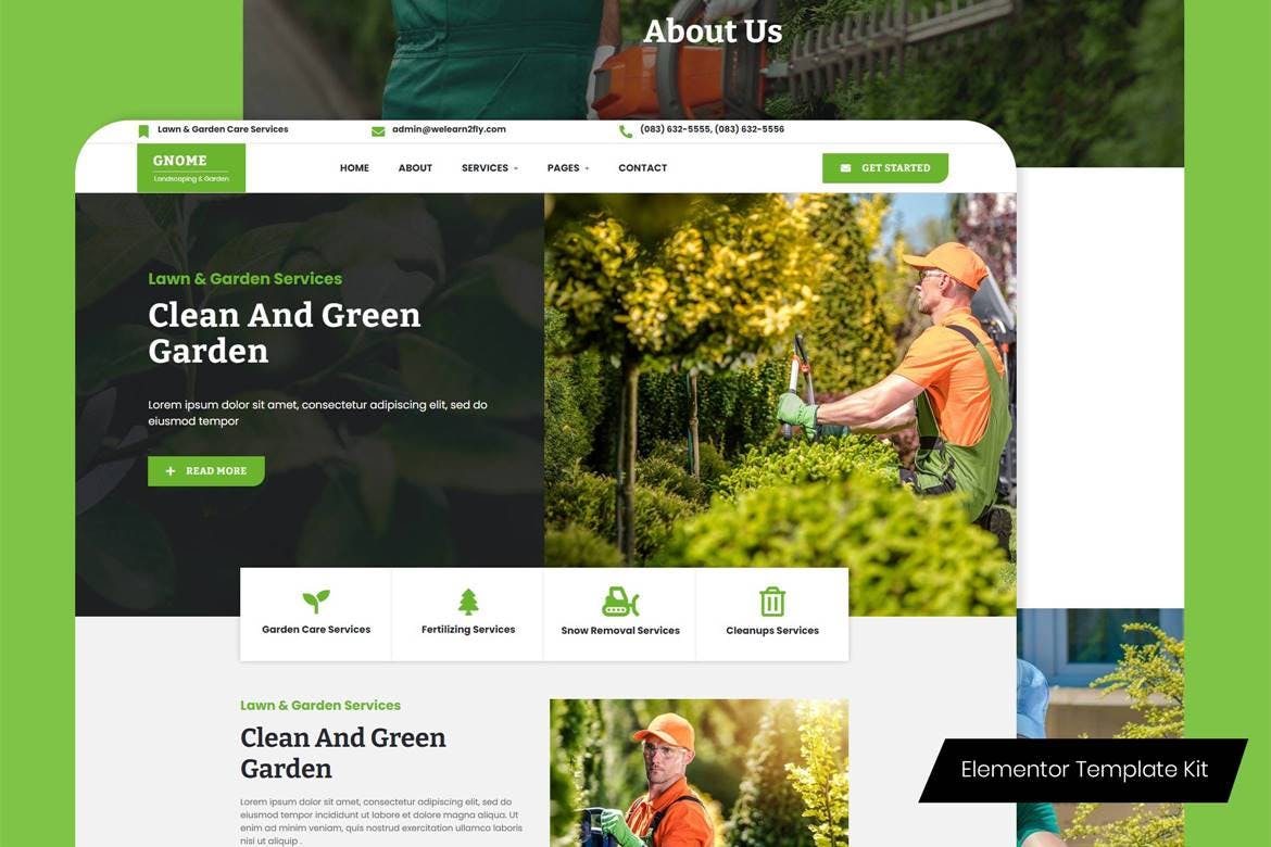 Gnome - Lawn - Garden Care Services Elementor Template Kit