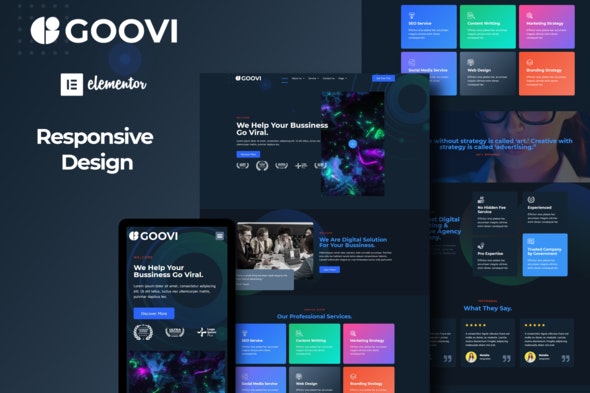 Goovi - Creative Agency - Digital Marketing Elementor Template Kits