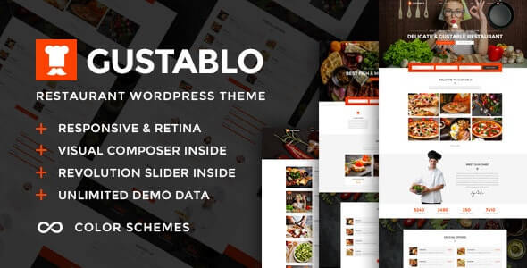 GustabloRestaurant - Cafe Responsive WordPress Theme