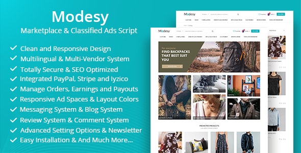Modesy - Marketplace - Classified Ads Script