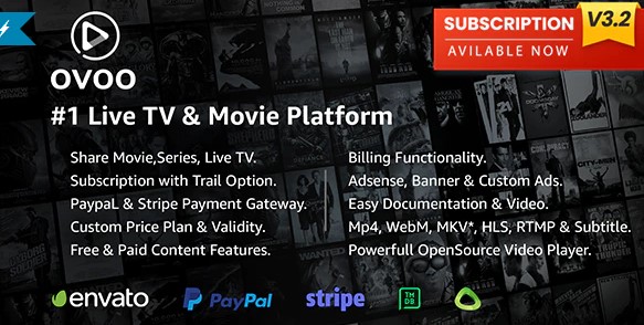 OVOOLive TV - Movie Portal CMS with Membership System