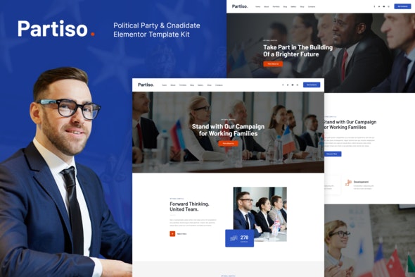Partiso - Political Party - Candidate Elementor Template Kit