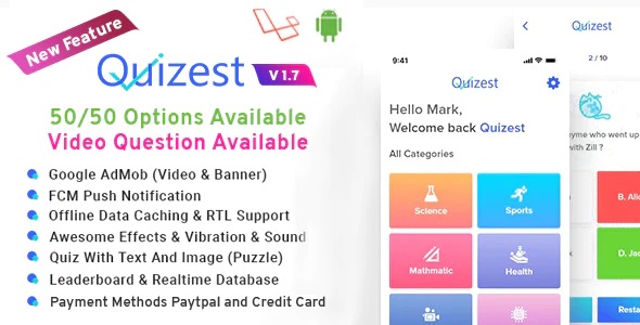 Quizest - Complete Quiz Solutions With Android App And Interactive Admin Panel