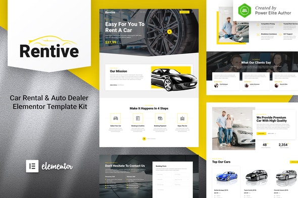 Rentive - Car Rental - Auto Dealer Elementor Template Kit