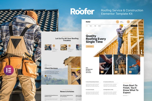 Roofer - Roofing Service - Construction Elementor Template Kit
