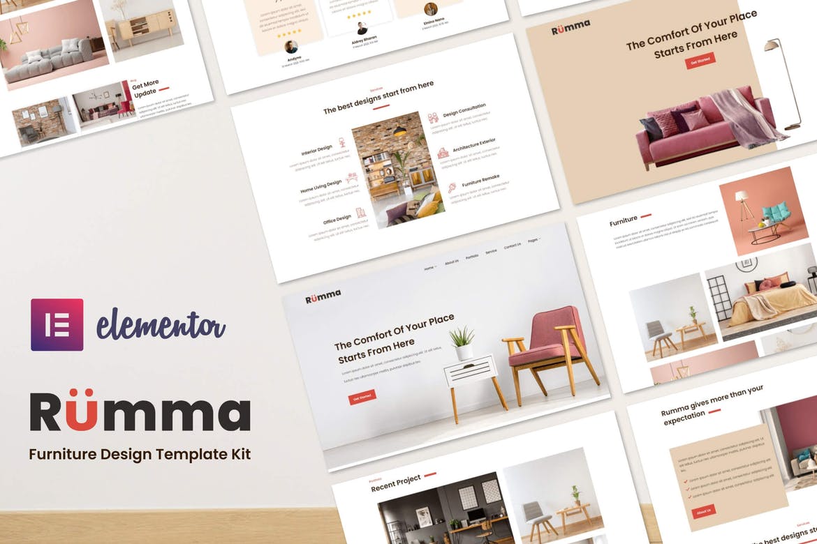 Rumma - Furniture Interior Elementor Template Kit