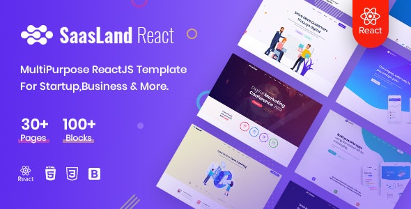 Saasland - MultiPurpose React Template For Startup Business App