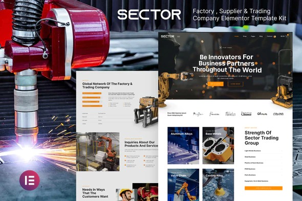 Sector - Factory Industry - Trading Company Elementor Template Kit