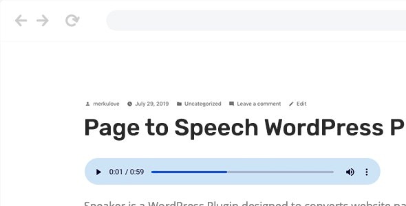 Speaker- Page to Speech Plugin for WordPress