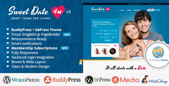 Sweet Date- More than a WordPress Dating Theme