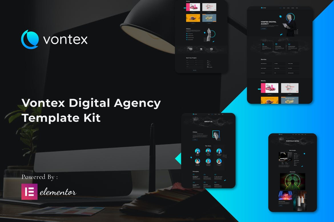 Vontex - Digital Agency Elementor Template Kit