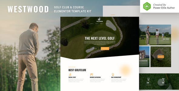 Westwood - Golf Club - Course Elementor Template Kit