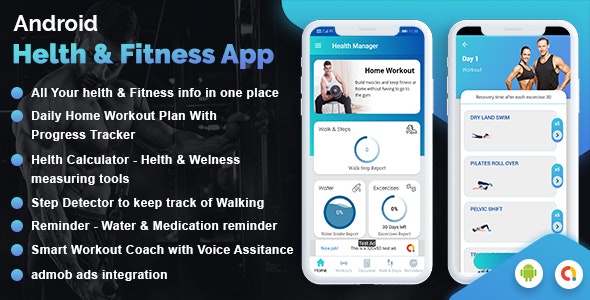 Workout Manager - Health Calculator for Fitness ( Water medicine reminder - pedometer )