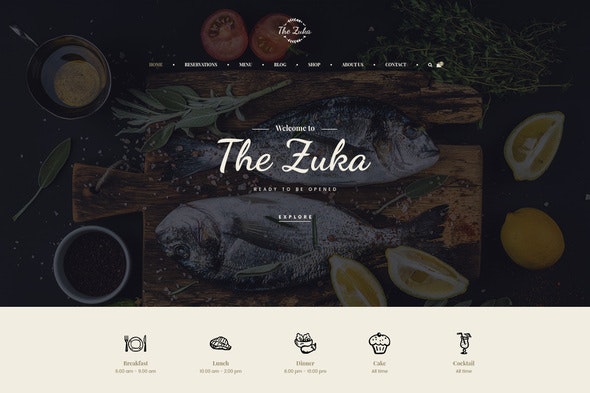 Zukares - Restaurant - Cafe Food Elementor Template Kit