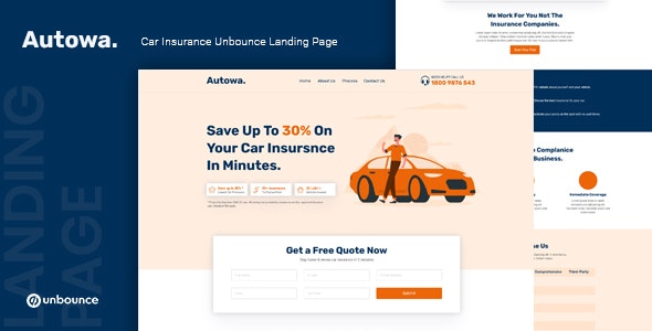 Autowa - Car Insurance Unbounce Landing Page