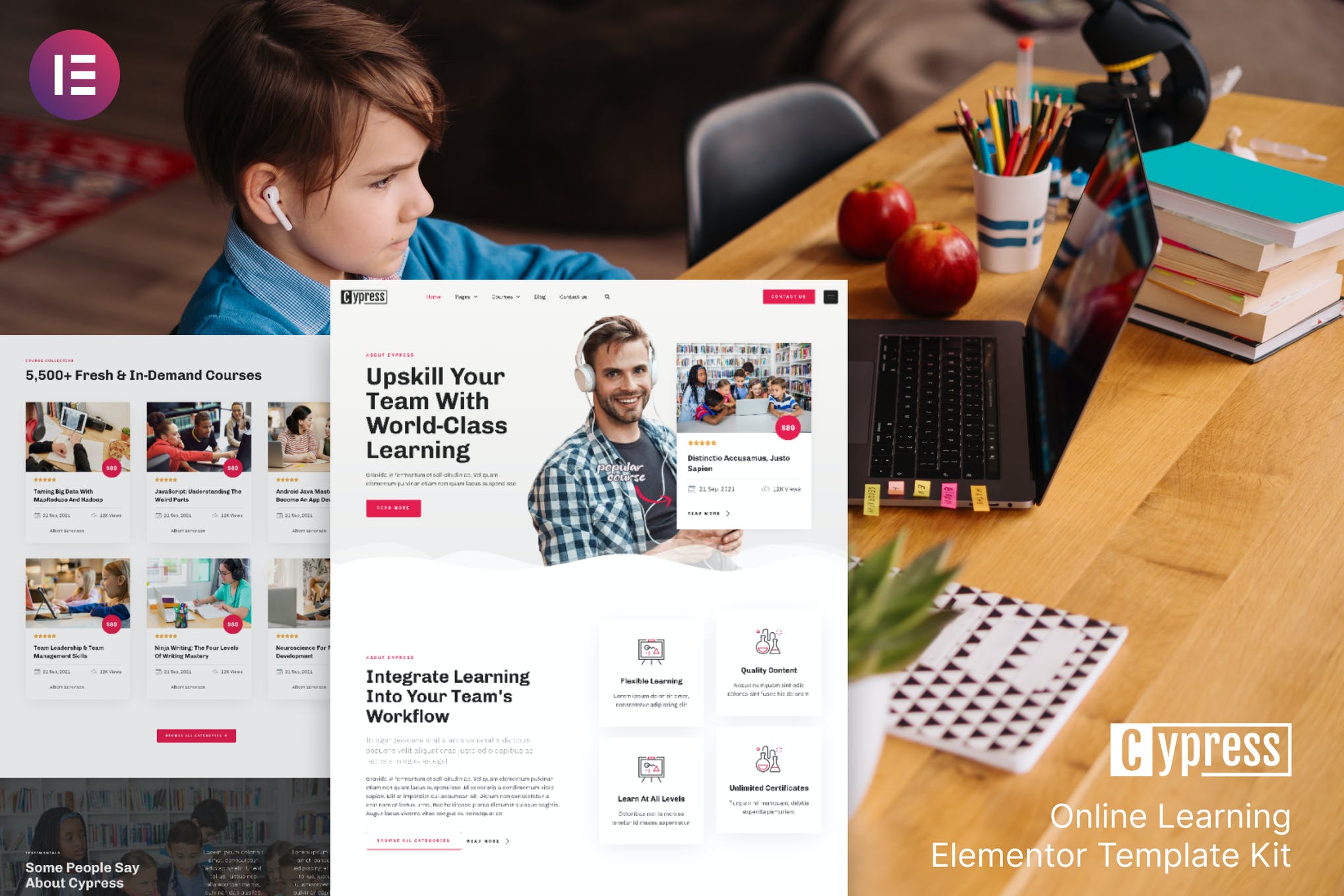 Cypress - Online Learning - Courses ElementorTemplate Kit