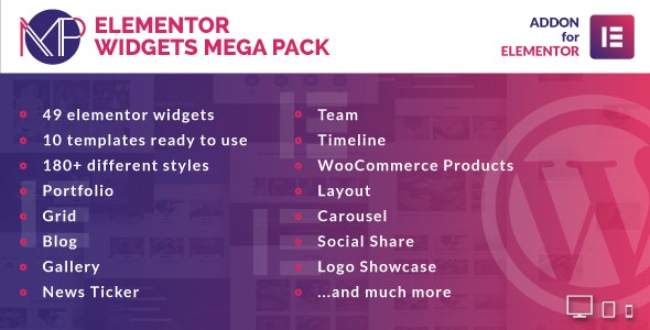 Elementor Widgets Mega Pack - Addons for Elementor Page Builder WordPress Plugin