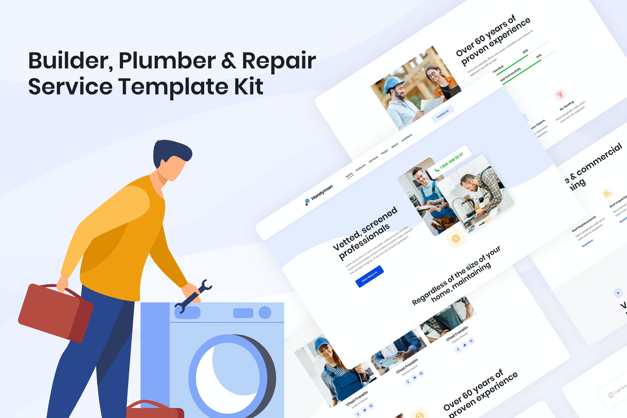 Handyman | Builder Plumber - Repair Service Elementor Template Kit