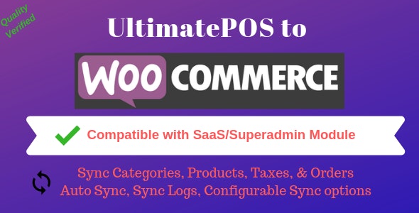 UltimatePOS to - WooCommerce Addon (With SaaS compatible)