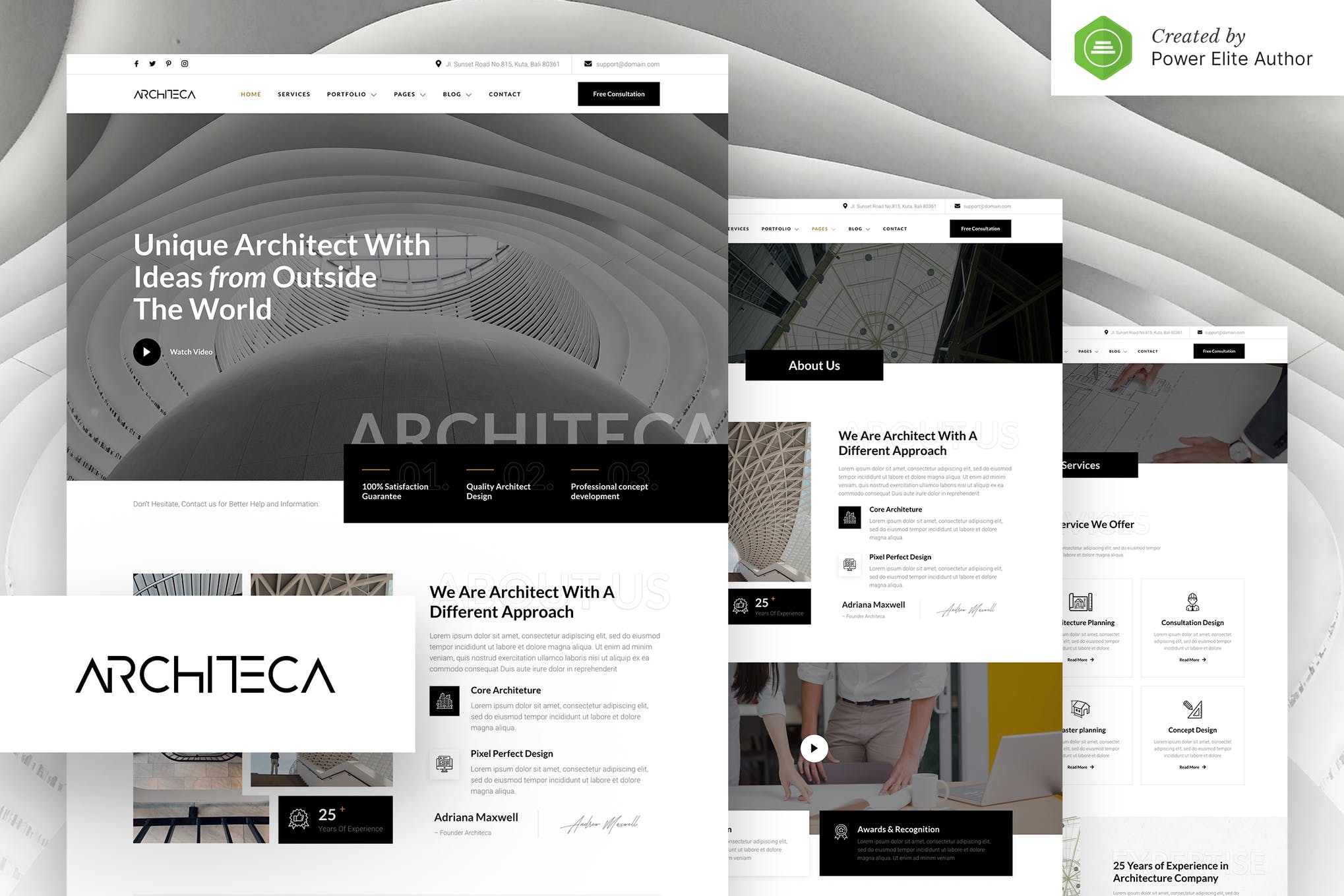 Architeca - Architecture Agency - Interior Design Elementor Template Kit