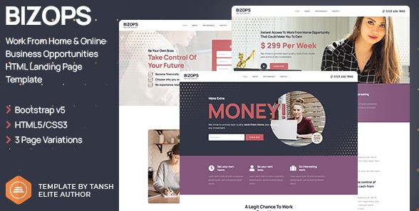 Bizops - Online Business Opportunities HTML Landing Page Template