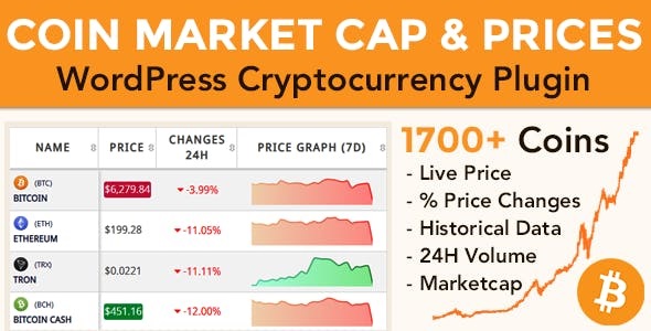 Coins MarketCap - Prices WordPress Cryptocurrency Plugin