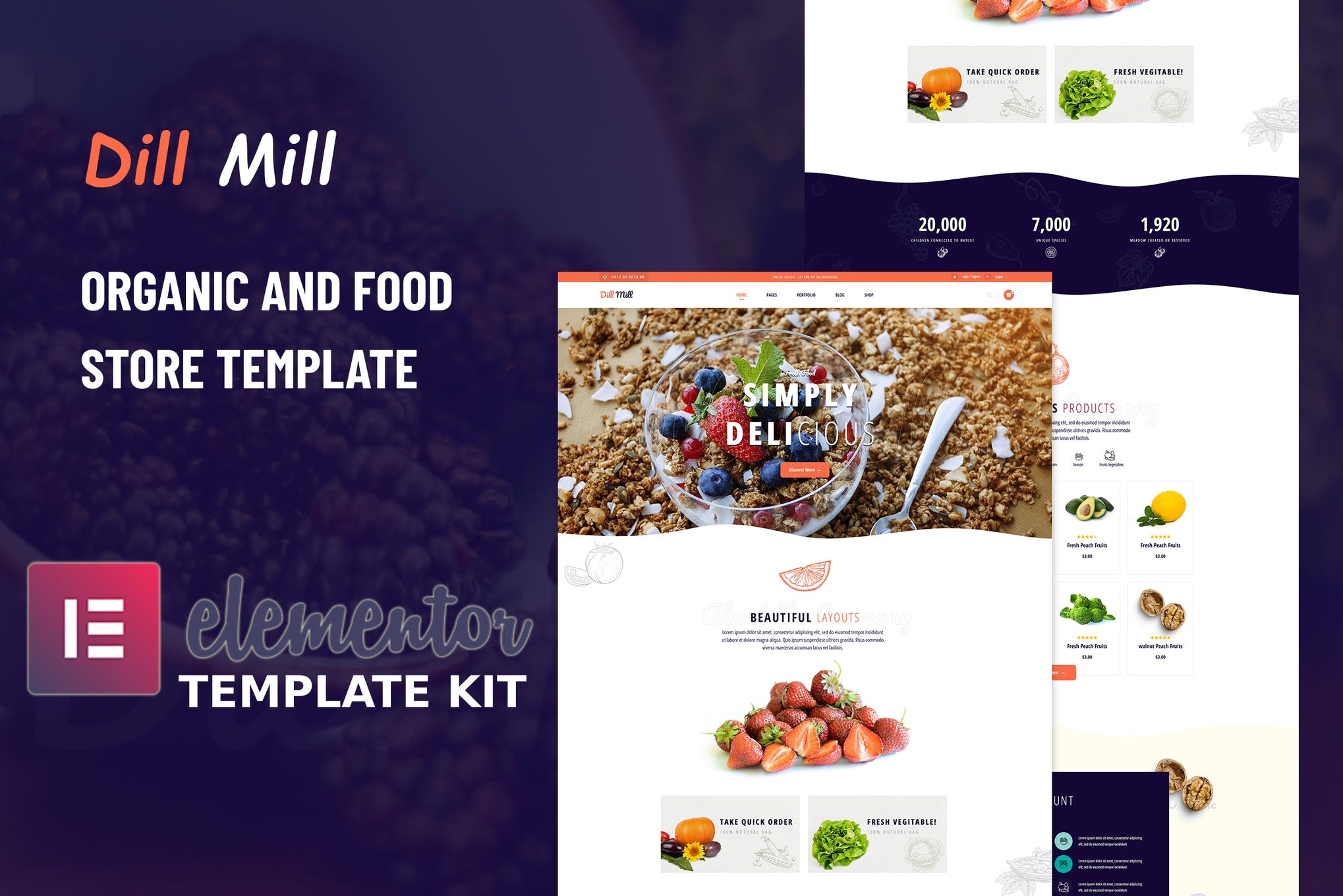 Dillmill - Organic Food Store Elementor Template Kit