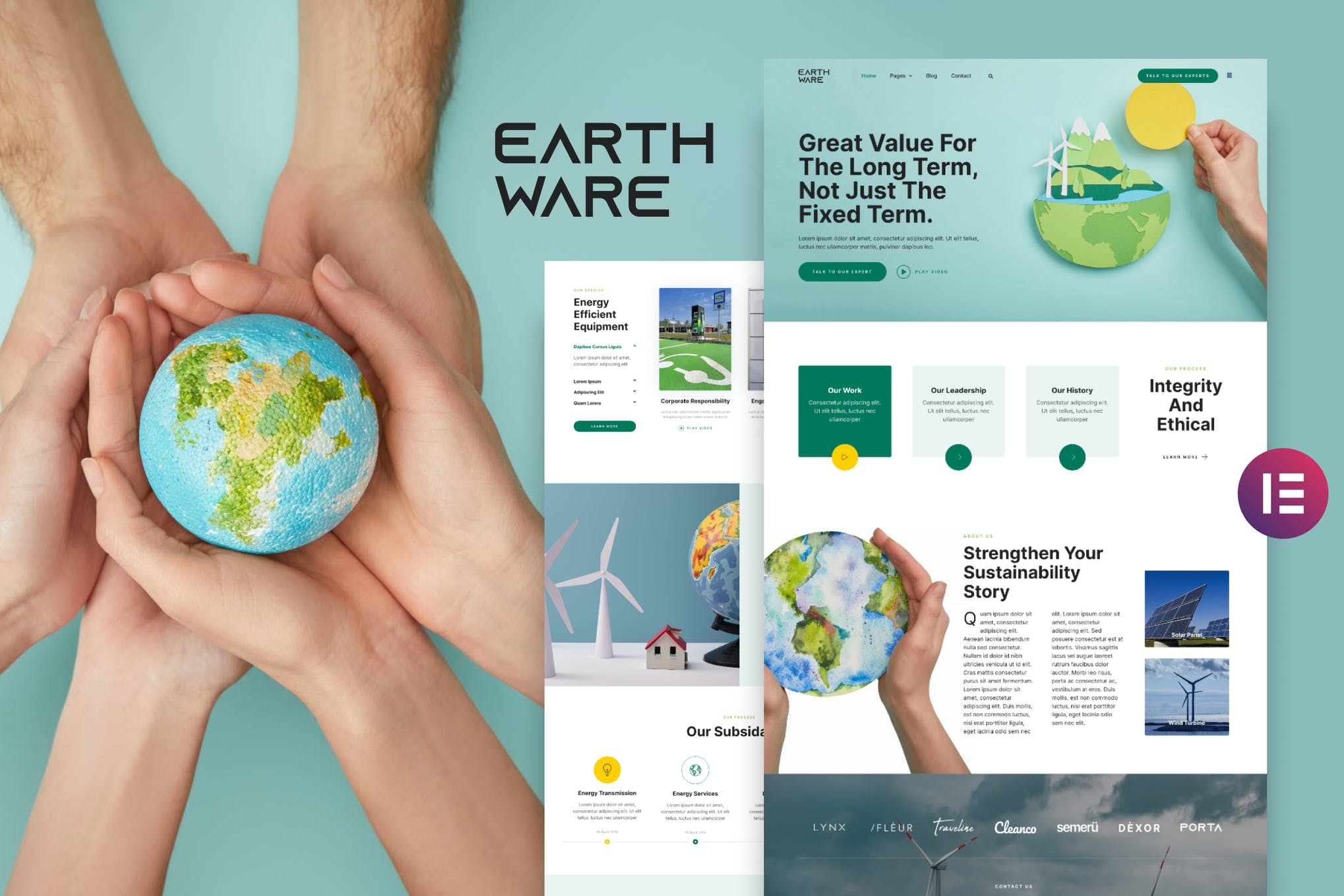 Earthware - Eco Green Renewable Energy Elementor Template Kit