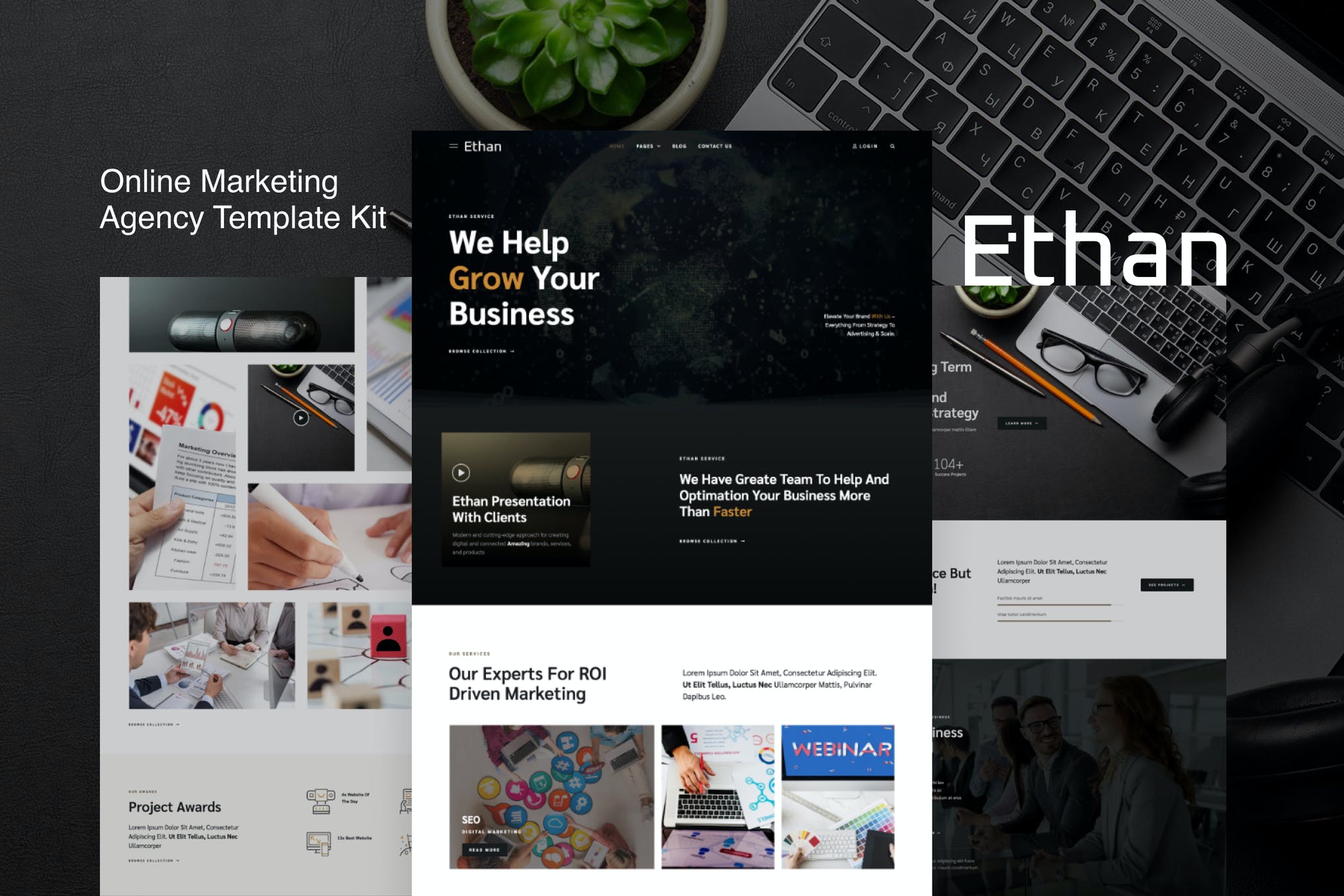 Ethan - Online Marketing Agency Elementor Template Kit