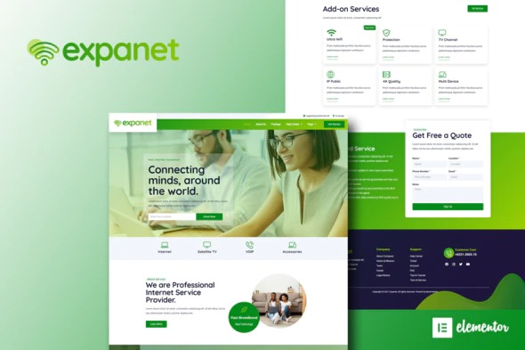 Expanet - Broadband - Internet Services Elementor Template Kit