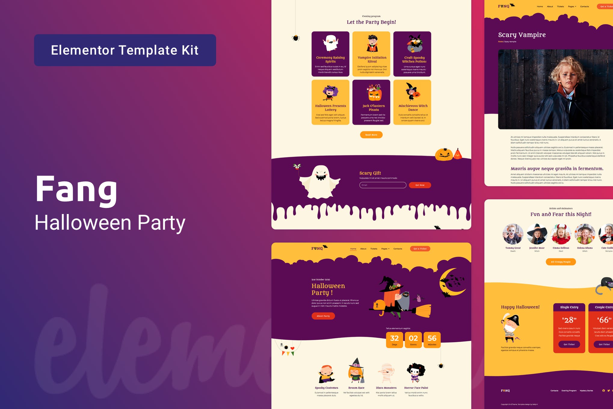 Fang - Halloween Party Elementor Template Kit