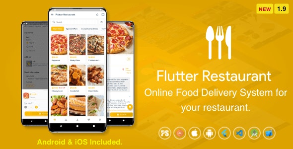 Flutter Restaurant ( Online Food Delivery System For iOS and Android ) Untouched