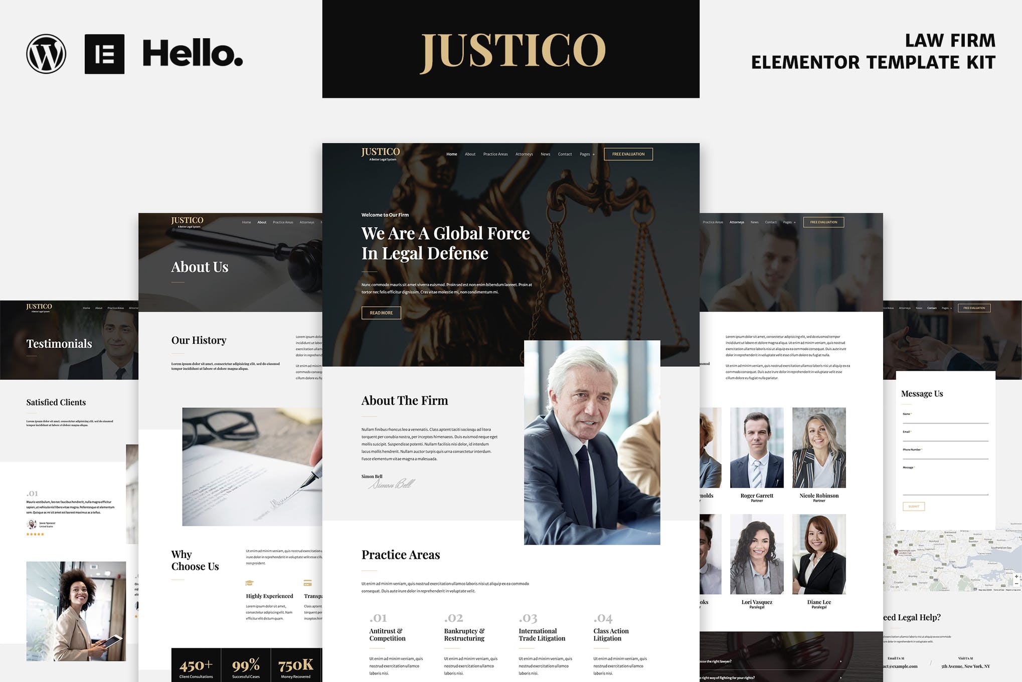 JUSTICO - Law Firm Elementor Template Kit