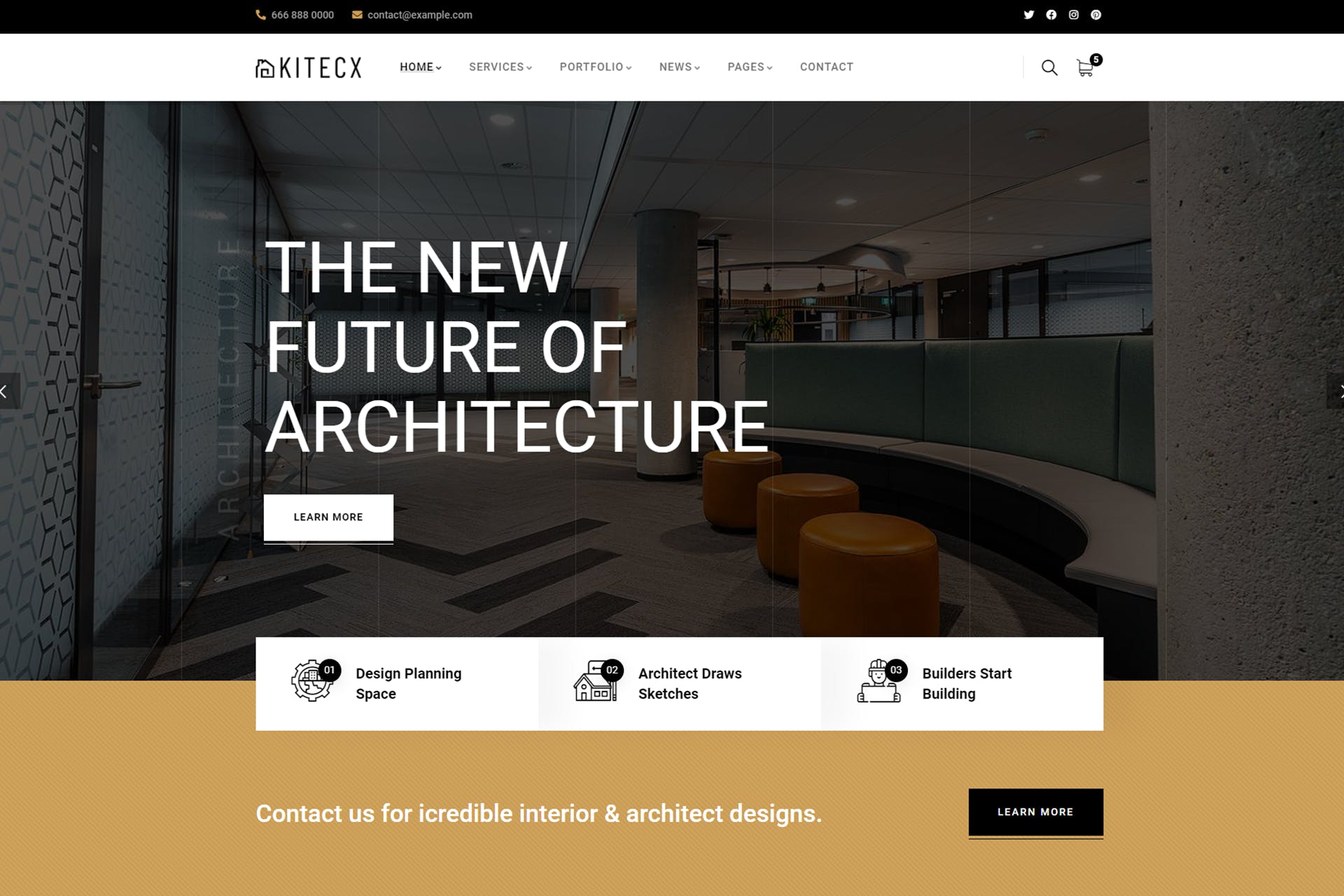 Kitecx - Architecture - Interior WordPress Theme
