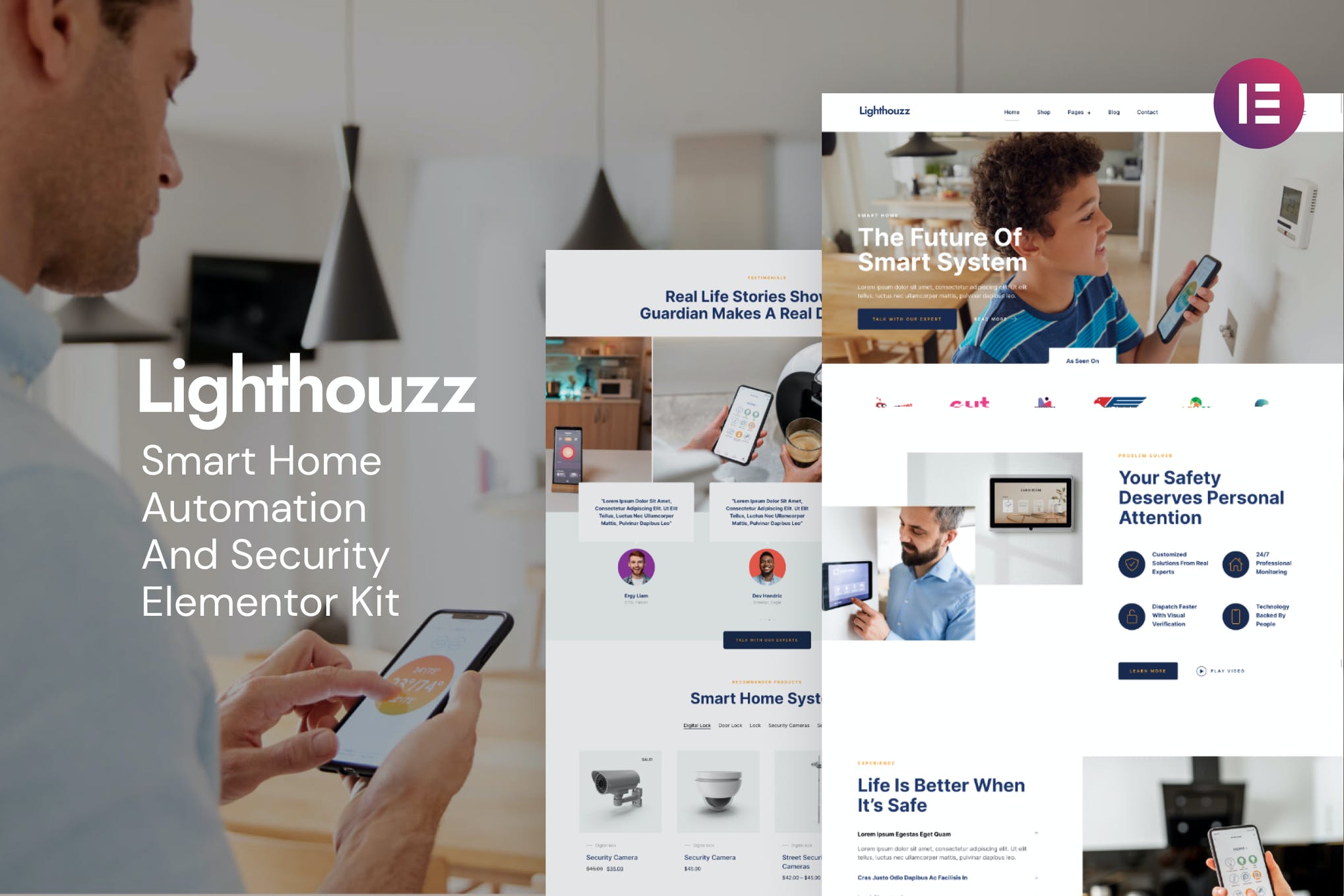 Lighthouzz - Smart Home - Security Elementor Template Kit