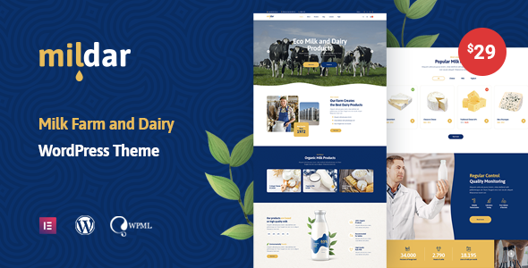 Mildar - Dairy Farm - Milk WordPress Theme