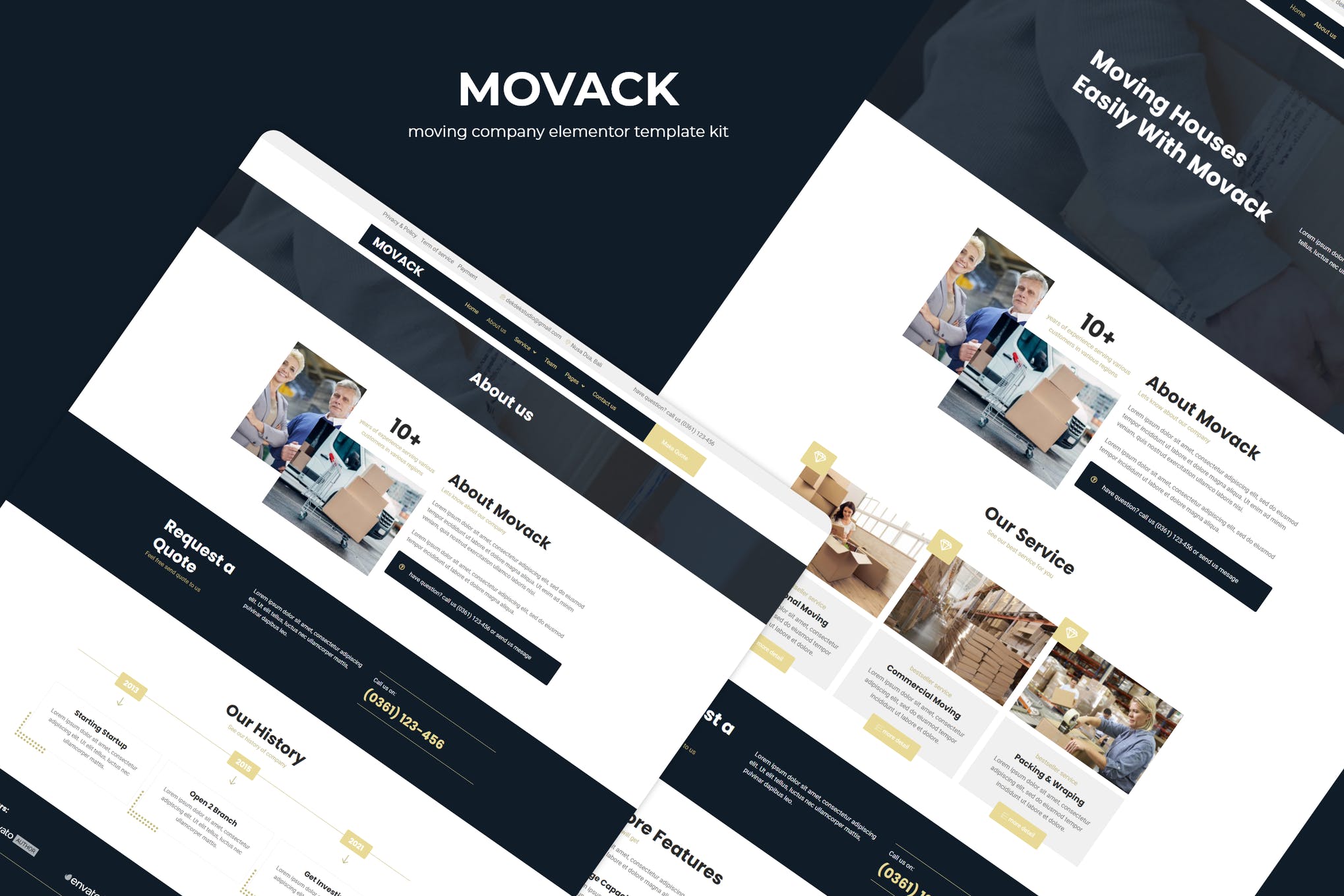Movack - Moving Company Elementor Template Kit